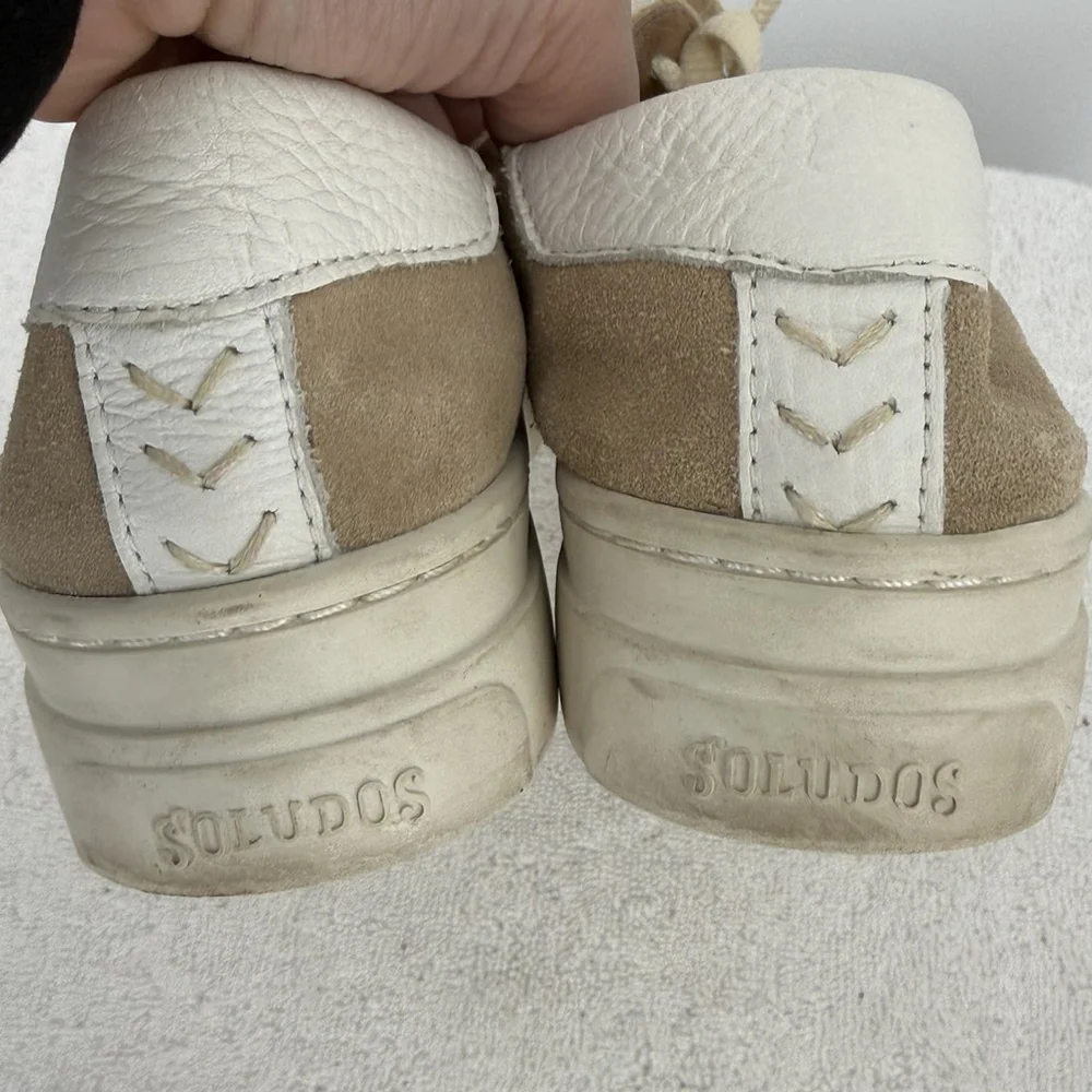 Soludos Platform Leather Women's Size 8 Sneakers Ibiza Nude